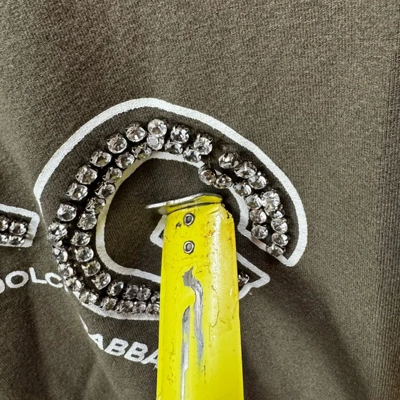 Dolce & Gabbana D&G Vintage Logo Crystals Top Long Sleeve T Stretch Crew 90s Y2K - Picture 11 of 16